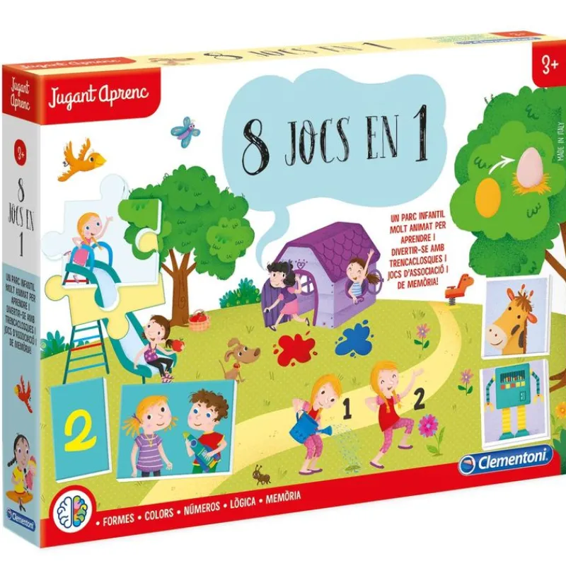 CLEMENTONI 8 Jocs en 1 en Catalán- Artículos En Catalán|Juegos Y Juguetes Educativos