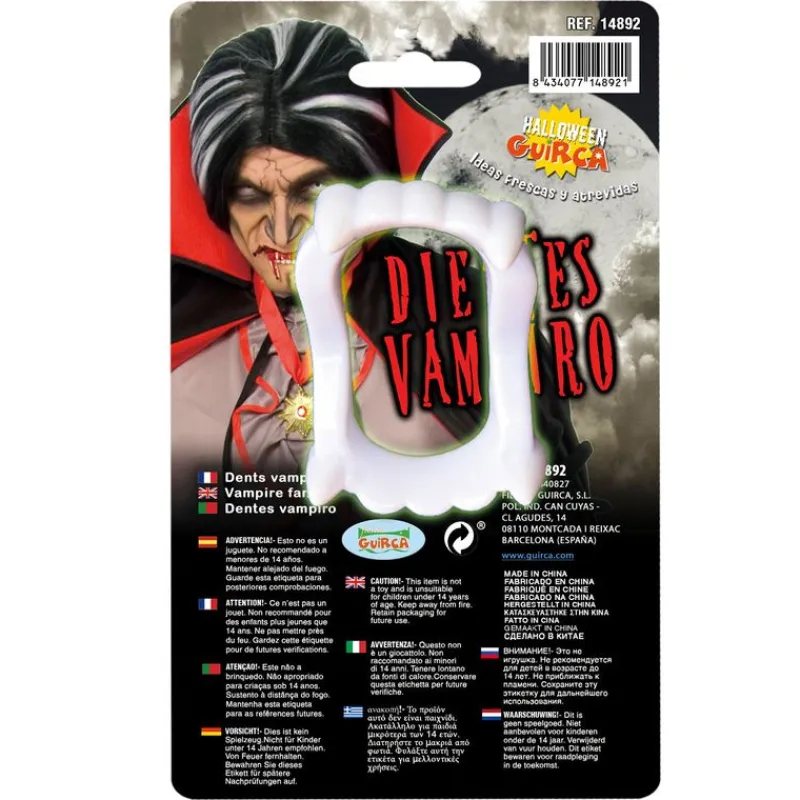 FIESTAS GUIRCA Halloween|Disfraces Y Complementos|Accesorio Dientes de Vampiro Fluorescentes