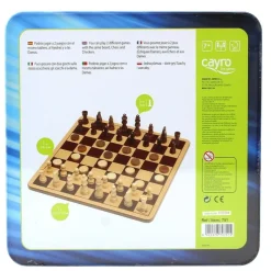 CAYRO Juegos De Mesa|Ajedrez y Damas en Caja de Metal