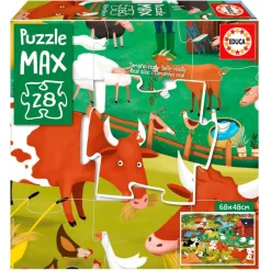 EDUCA Animales de Granja Puzzle 28 Piezas Maxi- Puzzles Y Construcciones