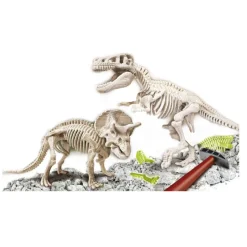 CLEMENTONI Arqueojugando T-Rex y Triceratops- Juegos Y Juguetes Educativos