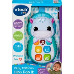 VTECH Primera Infancia Y Preescolar|Baby Teléfono Hipo Pop It Azul