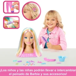 MATTEL Muñecas|Barbie Busto Peinado Color Reveal