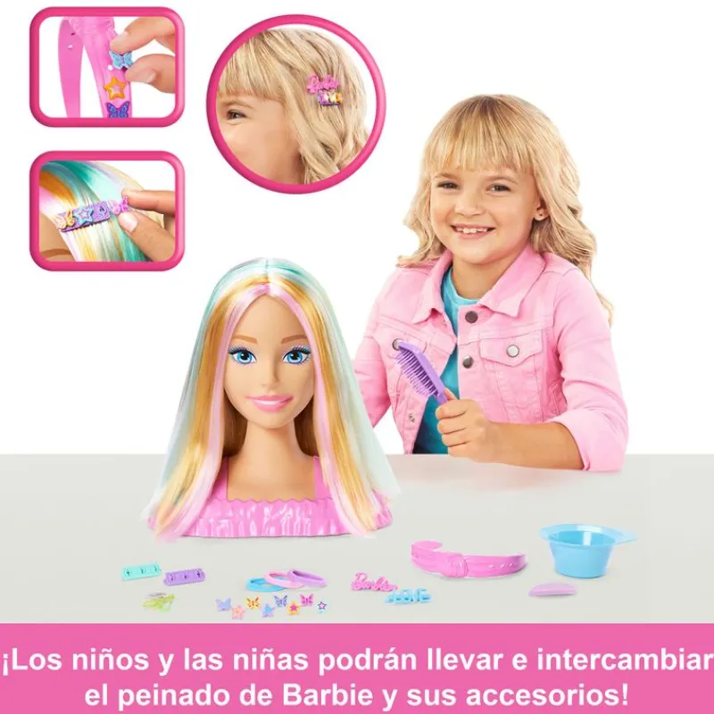 MATTEL Muñecas|Barbie Busto Peinado Color Reveal