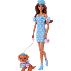 MATTEL Barbie Twinning Looks Muñeca Perrito Vestido Topos- Muñecas