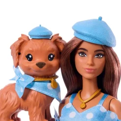 MATTEL Barbie Twinning Looks Muñeca Perrito Vestido Topos- Muñecas