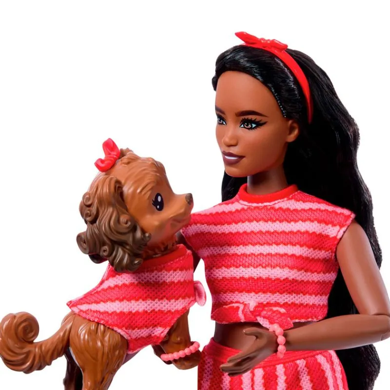 MATTEL Muñecas|Barbie Twinning Looks Muñeca Perrito Ropa Rayas Rojas