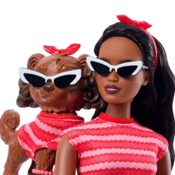 MATTEL Muñecas|Barbie Twinning Looks Muñeca Perrito Ropa Rayas Rojas