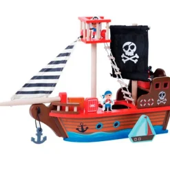 DRIM DISCOUNT Juegos De Madera|Primera Infancia Y Preescolar|Barco Pirata de Madera