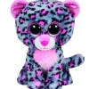 SELECCION DRIM Primera Infancia Y Preescolar|Beanie Boo's Leopardo Gris de Peluche de 15 cm