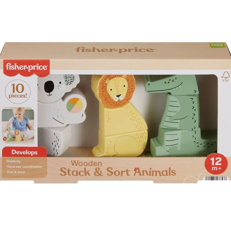 FISHER PRICE Puzzles Y Construcciones|Primera Infancia Y Preescolar|Bloques Apilables con Forma de Animales
