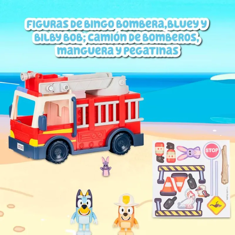 FAMOSA Bluey Camión de Bomberos- Figuras Y Figuras De Acción