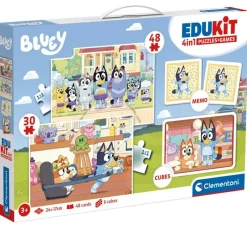 CLEMENTONI Bluey Kit Educativo 4 en 1- Juegos Y Juguetes Educativos