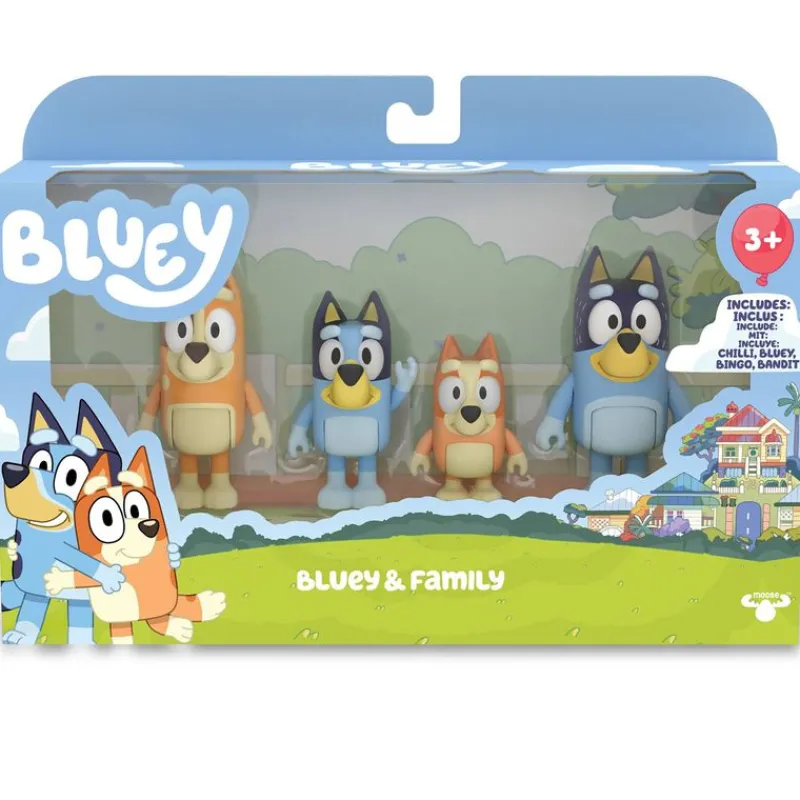 FAMOSA Figuras Y Figuras De Acción|Bluey Pack 4 Figuras Surtidas
