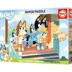 EDUCA Juegos De Madera|Primera Infancia Y Preescolar|Bluey Puzzle Madera 100 Piezas