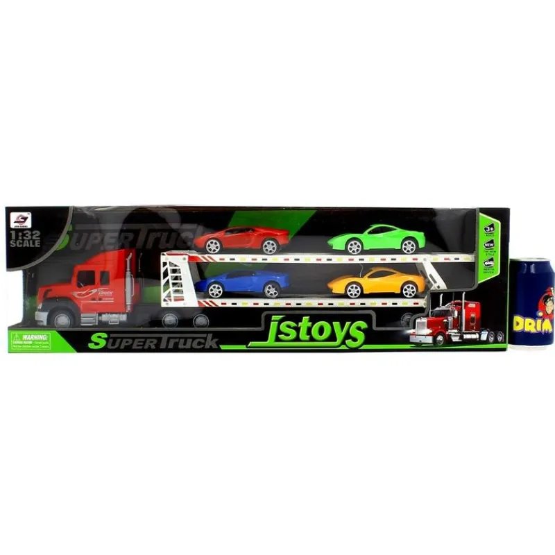 DRIM DISCOUNT Camión de Transporte Rojo con Coches- Vehículos, Trenes Y Parkings