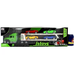 DRIM DISCOUNT Camión de Transporte Verde con Coches- Vehículos, Trenes Y Parkings