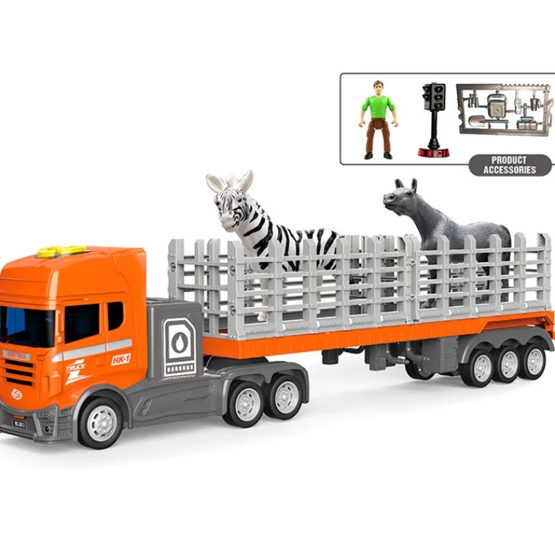 DRIM DISCOUNT Vehículos, Trenes Y Parkings|Camión Remolque Animales Luz y Sonidos