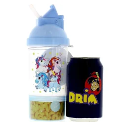 SELECCION DRIM Cantimplora 4 Unicornios Azul- Escolar