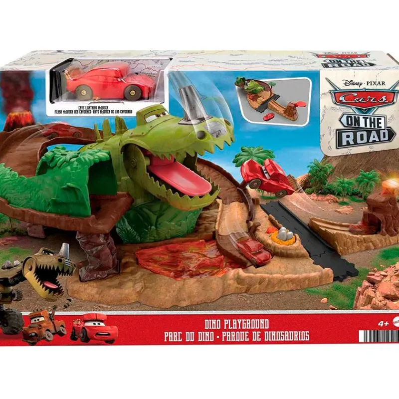 MATTEL Vehículos, Trenes Y Parkings|Cars on the Road Pista la Aventura del Dinosaurio