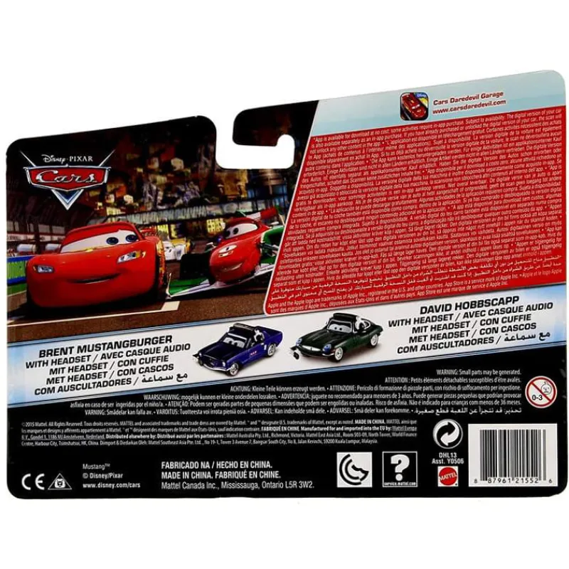 MATTEL Vehículos, Trenes Y Parkings|Cars Pack de 2 Coches Brent Mustangburger y David Hobbscapp