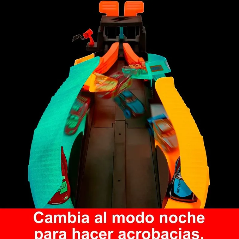 MATTEL Cars Pista Glow Race Lanza y Cruza- Vehículos, Trenes Y Parkings