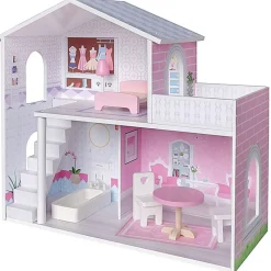 DRIM DISCOUNT Juegos De Madera|Muñecas|Casa de Madera 47x50x23