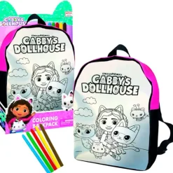 CEFA Escolar|Manualidades|Casa de Muñecas de Gabby Mochila Colorear