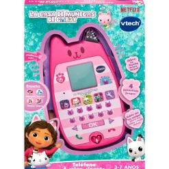 VTECH Primera Infancia Y Preescolar|Electrónicos|Casa de Muñecas de Gabby Teléfono A-miau-cinante