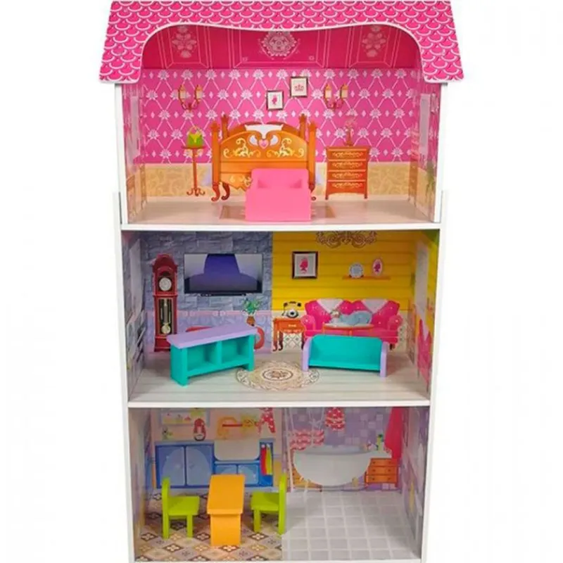 SELECCION DRIM Juegos De Madera|Muñecas|Casa de Muñecas de Madera con Muebles