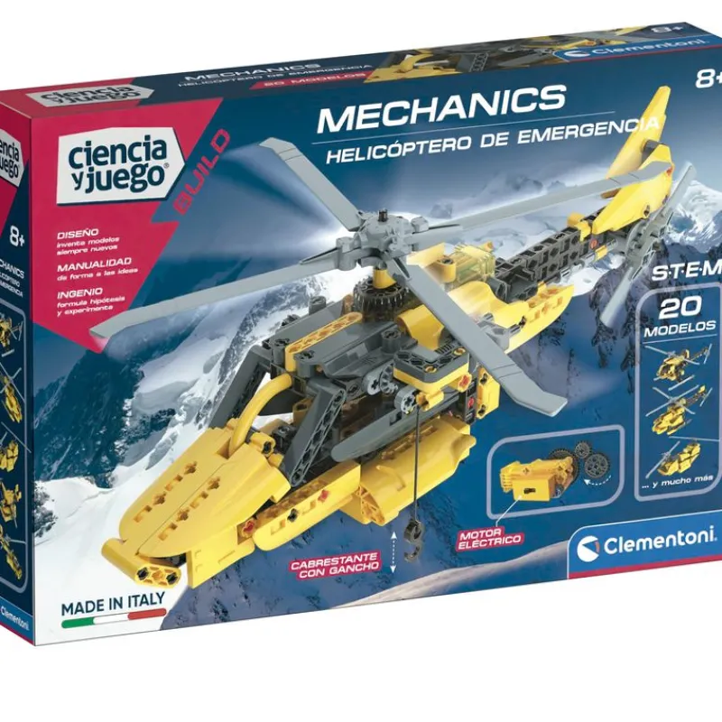 CLEMENTONI Juegos Y Juguetes Educativos|Ciencia y Juego Mecanics Helicóptero de Emergencia