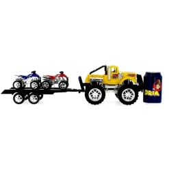 DRIM DISCOUNT Vehículos, Trenes Y Parkings|Coche Crusher Amarillo con Remolque y Quads