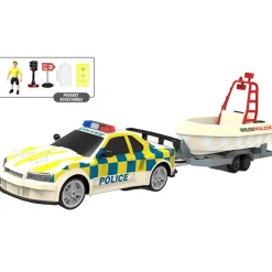 DRIM DISCOUNT Coche Policía con Lancha- Vehículos, Trenes Y Parkings