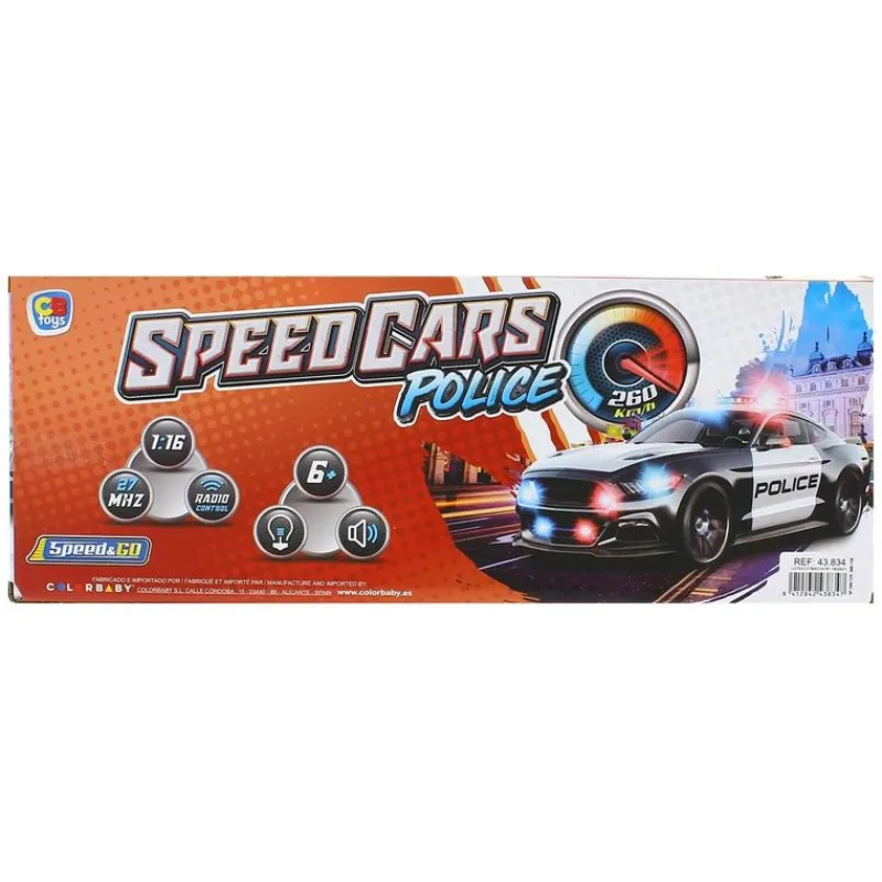 DRIM DISCOUNT Coches Radio Control (R/C)|Coche Policía Negro R/C a Escala 1:16