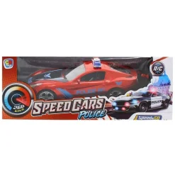 DRIM DISCOUNT Coche Policía Rojo R/C a Escala 1:16- Coches Radio Control (R/C)