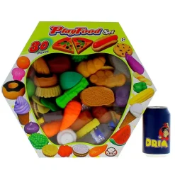 DRIM DISCOUNT Juegos Y Juguetes De Imitación|Conjunto Comida Infantil 80 Piezas