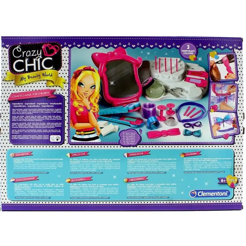 CLEMENTONI Crazy Chic Star Hair Style Decora tu Cabello- Juegos Y Juguetes De Imitación