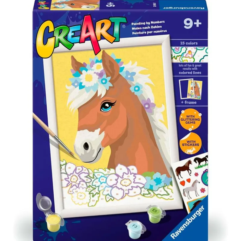 RAVENSBURGER CreArt Pintar x Números Caballo- Manualidades