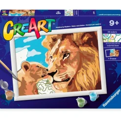 RAVENSBURGER Manualidades|CreArt Pintar x Números León con Cachorro