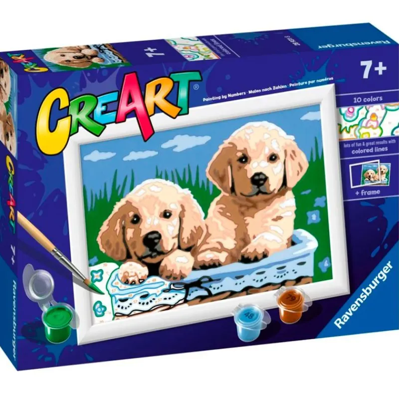 RAVENSBURGER CreArt Pintar x Números Perros Retriever- Manualidades