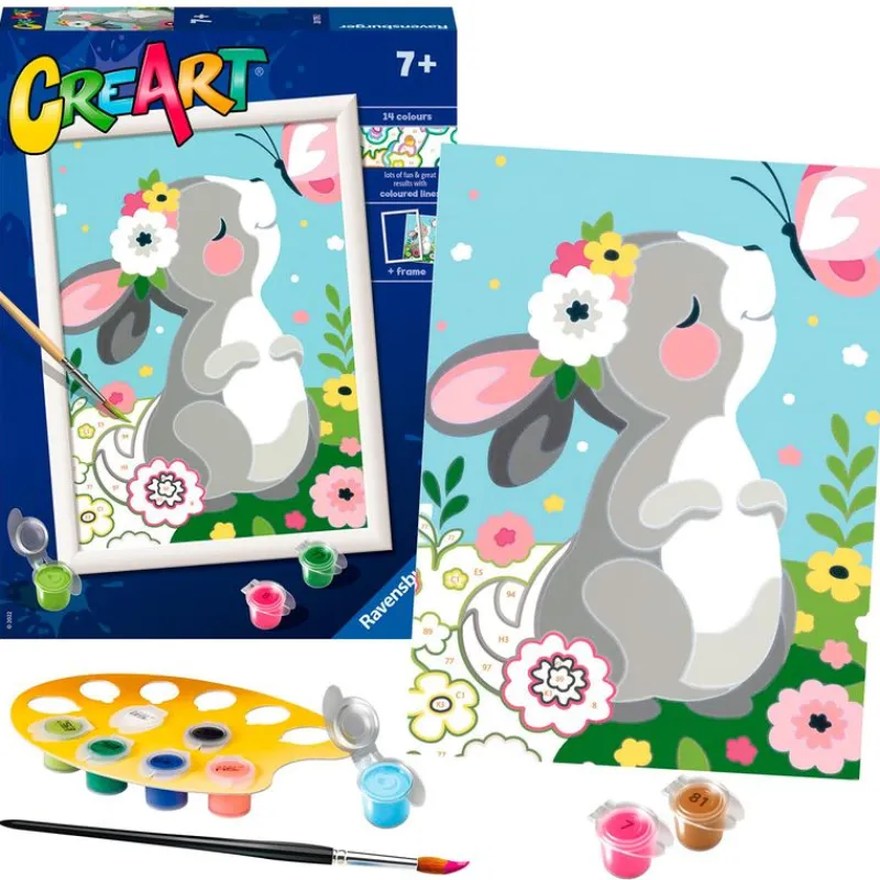 RAVENSBURGER CreArt Pintar x Números Saludos de Primavera- Manualidades