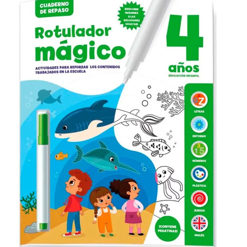 SELECCION DRIM Juegos Y Juguetes Educativos|Cuaderno de Repaso Rotulador Mágico +4