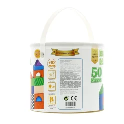 DRIM DISCOUNT Cubo con Piezas de Madera para Construcción- Puzzles Y Construcciones|Juegos De Madera