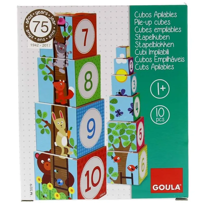 GOULA Primera Infancia Y Preescolar|Puzzles Y Construcciones|Cubos Apilables Bosque