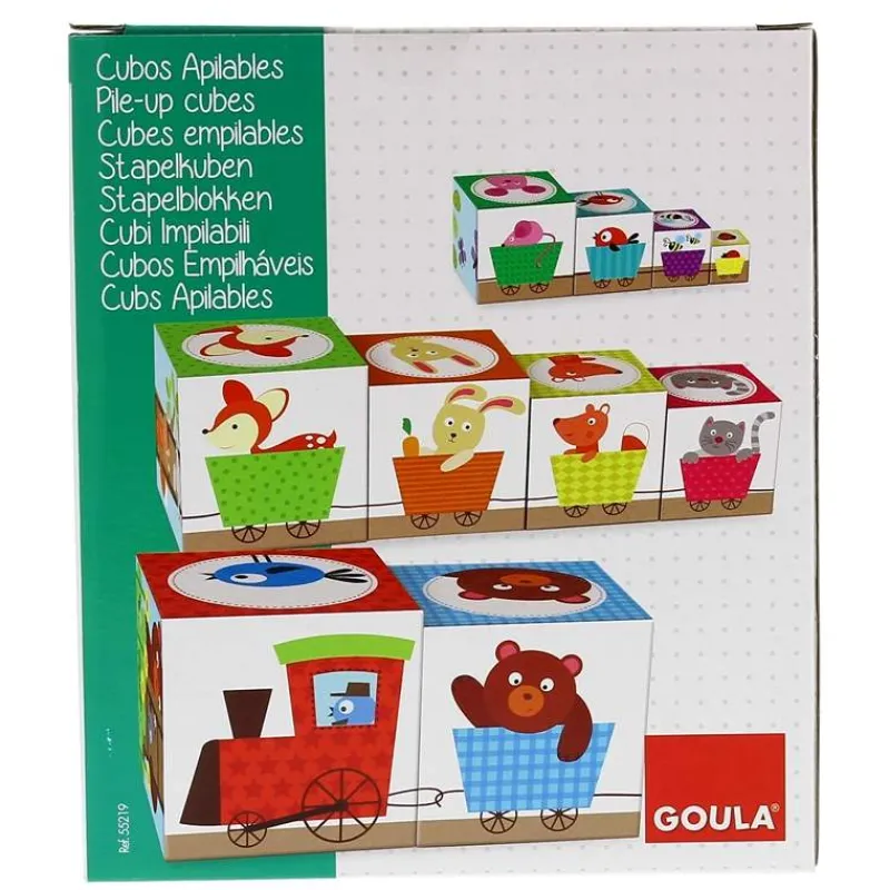 GOULA Primera Infancia Y Preescolar|Puzzles Y Construcciones|Cubos Apilables Bosque