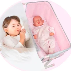 DECUEVAS Juegos Y Juguetes De Imitación|Cuna de Muñecas Duerme Conmigo Sophie Ajustable