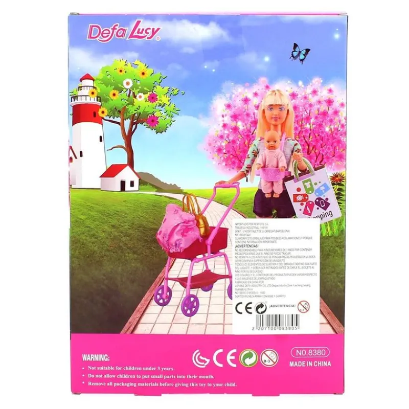 DRIM DISCOUNT Defa Lucy Muñeca con Bebé y Carrito Surtido- Muñecas