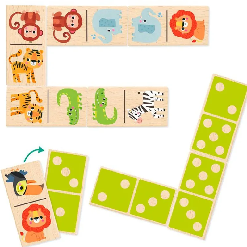 GOULA Dominó Selva Reversible Madera- Juegos Y Juguetes Educativos|Primera Infancia Y Preescolar