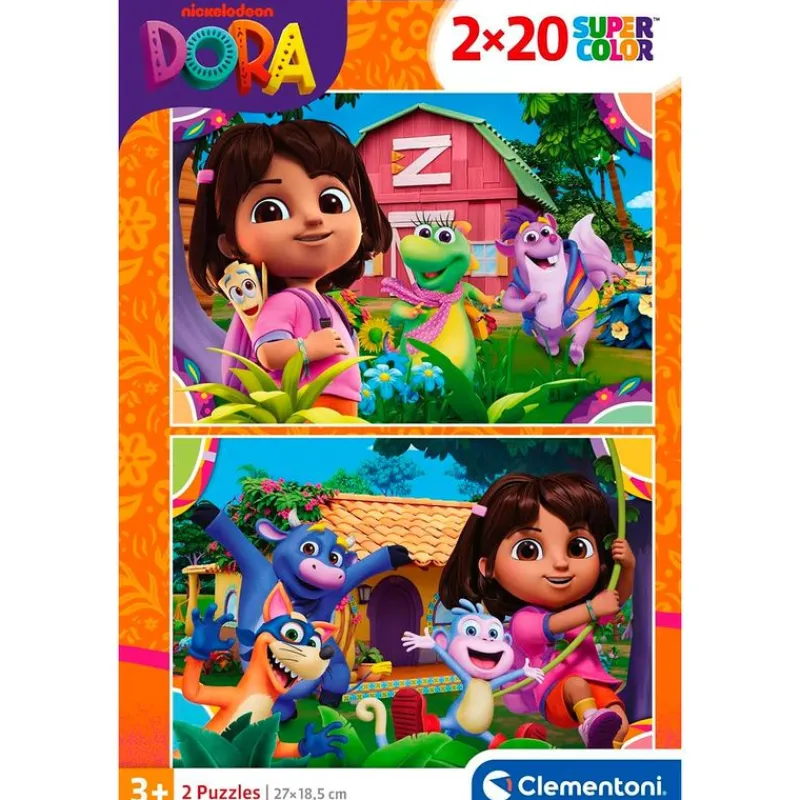 CLEMENTONI Puzzles Y Construcciones|Dora la Exploradora Puzzle 2x20 Piezas