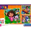 CLEMENTONI Puzzles Y Construcciones|Dora la Exploradora 3x48 Piezas